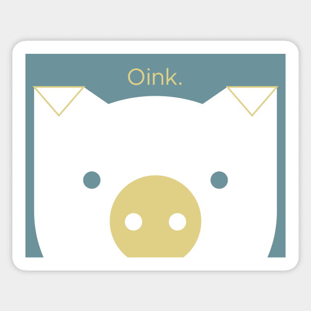 Peek-a-Boo Pig in Blue-Green and Gold Sticker by ABKS